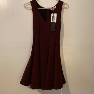Sleeveless Maroon Skater Dress